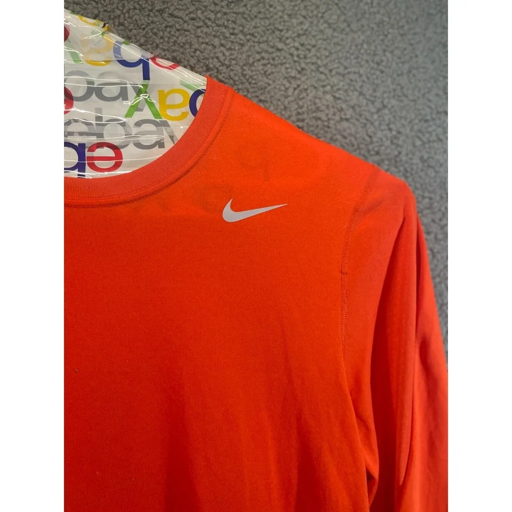 Men's Vintage Nike Dri-Fit  Long Sleeve Shirt Sz Large‎ Orange
